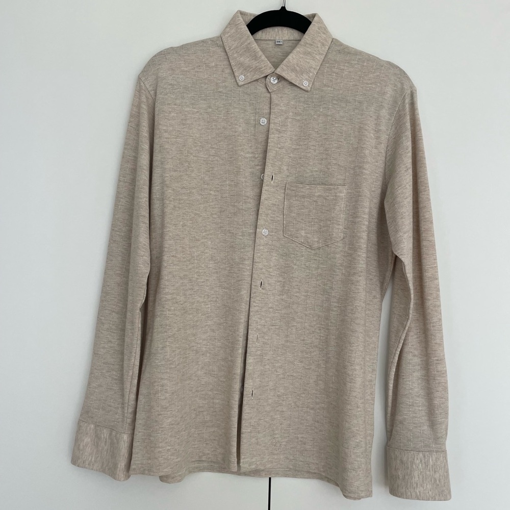 State & Liberty Men's Beige Button-Up Shirt